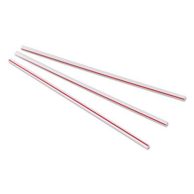 Stir Stick Plastic Stir Sticks, 5, Red/White, Case Of 10,000