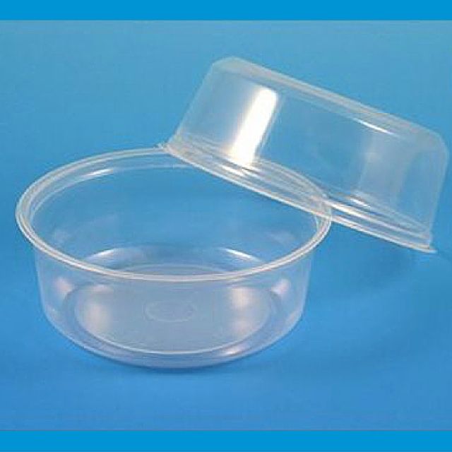6 x 1-1/2 – 16 OZ - Round Plastic Food Takeout Containers - Black  Base/Clear Lid