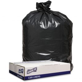 Berry Plastics PGR4347X3B 56 Gallon Black Garbage Bags 100 / Case