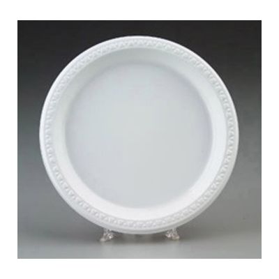 Huhtamaki Chinet 81210 First Choice 10.25" Plastic Plates, White - 500 / Case