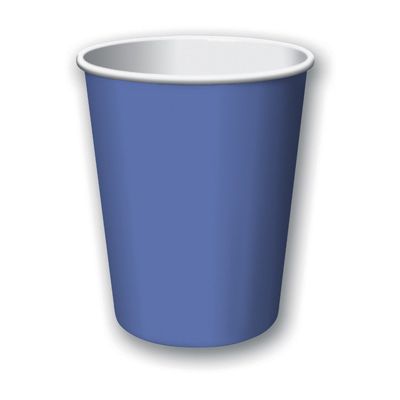Creative Converting 56145B Touch of Color 9 oz Paper Hot / Cold Cups, True Blue - 240 / Case