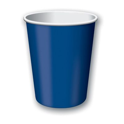 Creative Converting 561137B Touch of Color 9 oz Paper Hot / Cold Cups, Navy Blue - 240 / Case