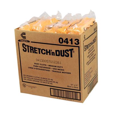 Chicopee 0413 Stretch n Dust Dusting Cloths with Microban, 12-5/8" x 17", Yellow Orange - 400 / Case