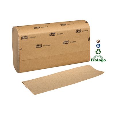 Essity MK530A Tork Universal Multifold Paper Hand Towels, 1 Ply, 9.5" x 9.1", Brown - 4000 / Case