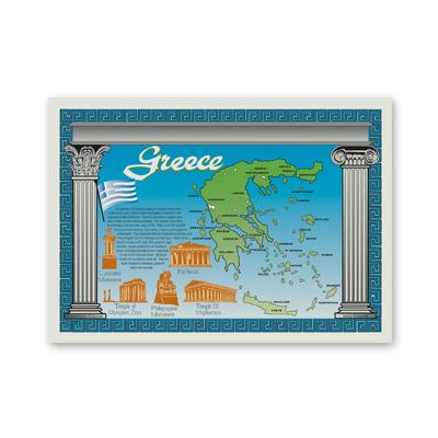 Hoffmaster PP137 Map of Greece Paper Placemats, 10.25" x 14.5" - 1000 / Case