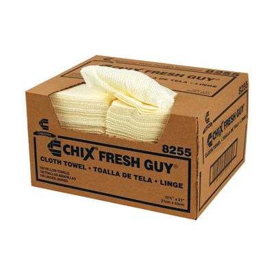 Chicopee 8255 Chix Fresh Guy Lemon Foodservice Towels with Microban, 12.5" x 21", Yellow - 150 / Case