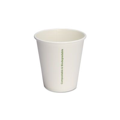 Genuine Joe 10215 12 oz Compostable Paper Hot Cups, White - 1000 / Case