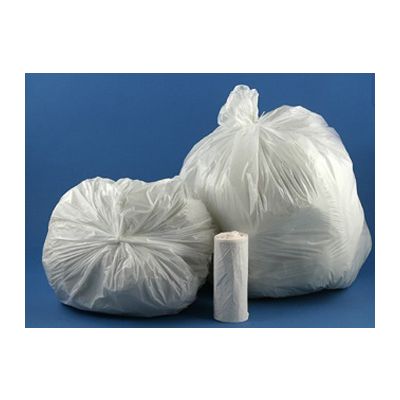 Vintage VMP-H404812N 50 Gallon Garbage Bags / Trash Can Liners, 40" x 48", 12 Mic, Clear - 250 / Case 