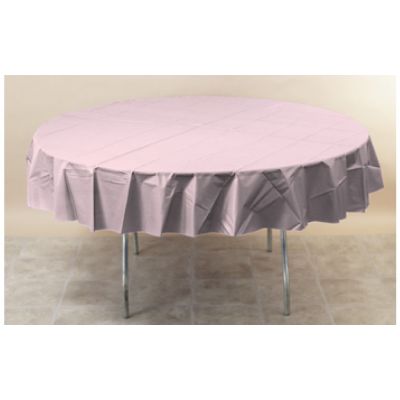 Creative Converting 923274 Touch of Color 82" Round Polytissue Table Covers, Classic Pink - 12 / Case
