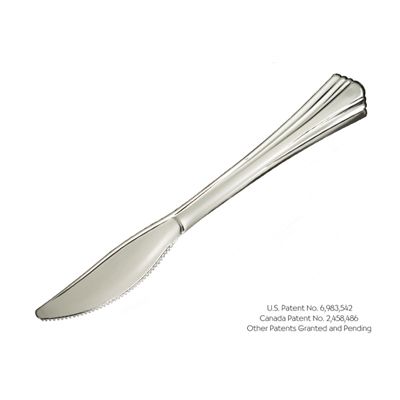 WNA 630155 Reflections Classic Plastic Knives, Silver - 600 / Case