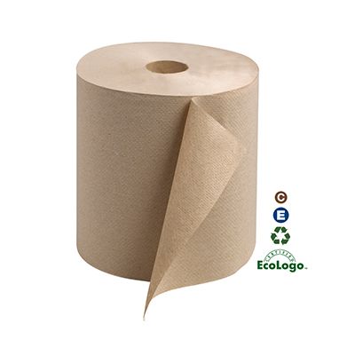 Essity RK800E Tork Universal Hardwound Paper Hand Towel Roll, 1 Ply, 7.9" x 800', Brown - 6 / Case