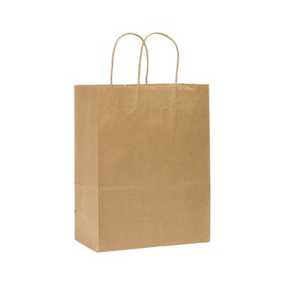 Duro 87124 Missy Paper Medium Shopping Bags, #60, 10" x 5" x 13", Kraft - 250 / Case