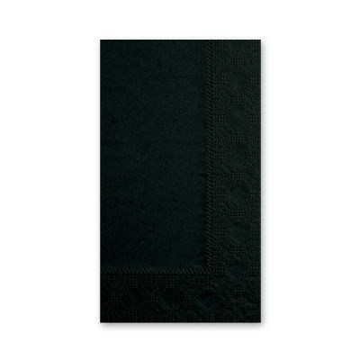 Hoffmaster 180513 Decorator Paper Dinner Napkins, 2 Ply, 1/8 Fold, Black - 1000 / Case