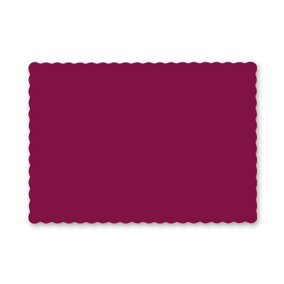 Hoffmaster 310524 Paper Placemats, Scalloped Edge, 9.5" x 13.5", Burgundy - 1000 / Case