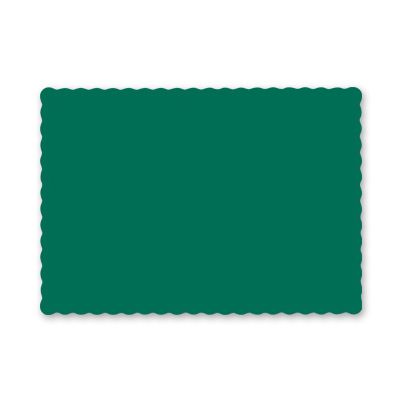 Hoffmaster 310528 Paper Placemats, Scalloped Edge, 9.5" x 13.5", Hunter Green - 1000 / Case
