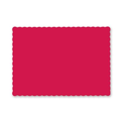 Hoffmaster 310521 Paper Placemats, Scalloped Edge, 9.5" x 13.5", Red - 1000 / Case