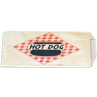 Fischer Paper 808 Foil Hot Dog Bags, Laminated Paper, 3.5" x 1.5" x 8.75" - 1000 / Case