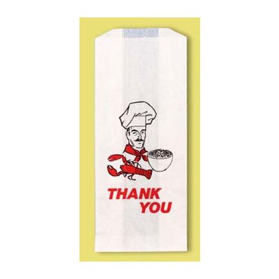 Fischer Paper 903 Thank You Doggie Bag, Glassine Lined, 5" x 3" x 12" - 500 / Case