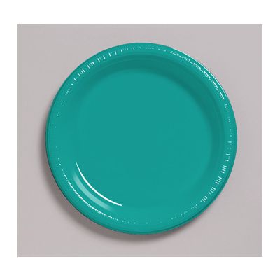 Creative Converting 28111021 Touch of Color 9" Plastic Plates, Tropical Teal - 240 / Case