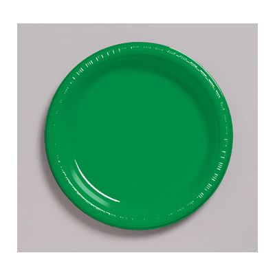 Creative Converting 28112011 Touch of Color 7" Plastic Plates, Emerald Green - 240 / Case