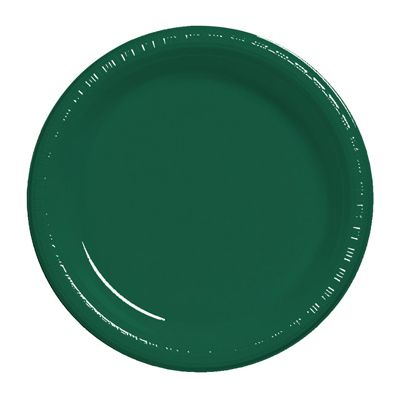 Creative Converting 28312421 Touch of Color 9" Plastic Plates, Hunter Green - 240 / Case