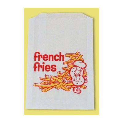 Fischer Paper 607-FF8 French Fry Bags, Extra Large, 5.5" x 1" x 8" - 2000 / Case 