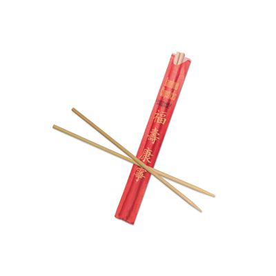 AmerCareRoyal R809 Bamboo Chopsticks in Red Paper Sleeve, 9" Disposable - 1000 / Case