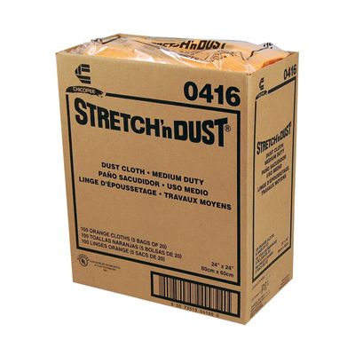 Chicopee 416 Stretch n Dust 24" Dusting Cloth, Yellow Orange - 100 / Case