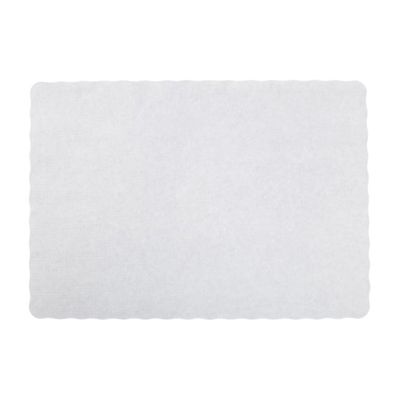 AmerCareRoyal WSS914 Embossed Paper Placemat, Scalloped, 9.5" x 13.5", White - 1000 / Case