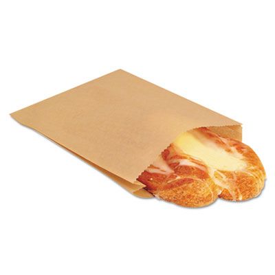 Bagcraft 300100 NK25 Ecocraft Sandwich / Pastry Bags, 6-1/2" x 1" x 8", Natural - 2000 / Case
