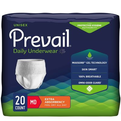 Prevail Pull-Up Daily Underwear, Medium (34-46 in.), Extra - 20 / Case