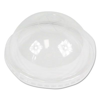 Boardwalk PETDOME Dome Lids for 16-24 oz Plastic Cold Cups, PET, Clear - 1000 / Case