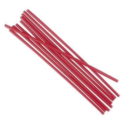 Boardwalk STRU525R10 5.25" Plastic Stir Straws, Red - 10000 / Case