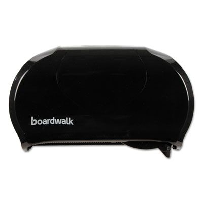 Boardwalk 1502 Standard Twin Toilet Paper Roll Dispenser, Black - 1 / Case