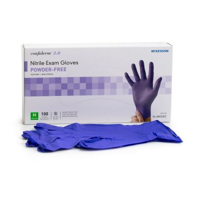 McKesson Confiderm 3.0 Nitrile Exam Gloves, Powder Free, Medium - 100 / Case