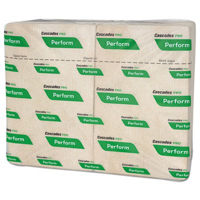 Cascades T411 Perform Interfold Paper Dispenser Napkin Refills, 1 Ply, Recycled, 6.5" x 4.25" Folded, Natural - 6016 / Case