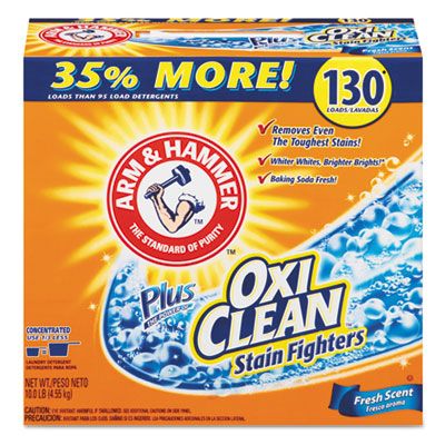 Arm & Hammer 3320000108 Power of OxiClean Laundry Detergent Powder, Fresh Scent, 9.92 Lb Box - 3 / Case
