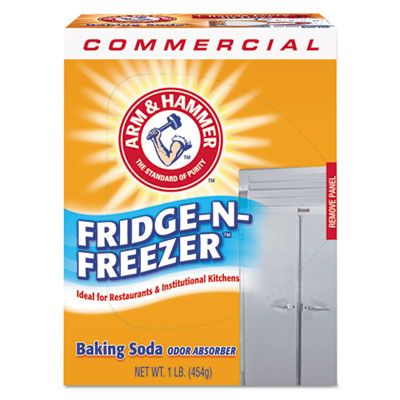 Arm & Hammer 3320084011 Fridge-N-Freezer Pack Baking Soda, Unscented Powder, 16 oz - 12 / Case