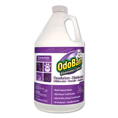 Clean Control 911162G4 OdoBan Deodorizer Disinfectant Cleaner, Lavender Scent, 1 Gallon Bottle - 4 / Case