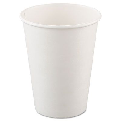 Solo 412WN-2050 12 oz Paper Hot Cups, Poly-Lined, White - 1000 / Case