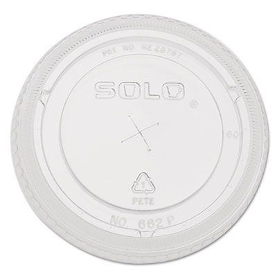 Dart Solo 662TS Straw Slot Plastic Lids for 9-20 oz Cold Cups, Clear - 1000 / Case
