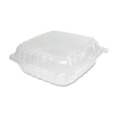 Dart C95PST1 ClearSeal Large Plastic Hinged Containers, 8.8" x 9.3" x 3", Clear - 200 / Case