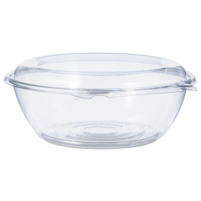 Dart CTR48BD 48 oz SafeSeal Plastic Tamper-Resistant Bowl Containers, 8.9" x 3.4", Clear - 100 / Case