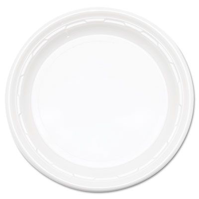 Dart 10PWF Famous Service 10-1/4" Plastic Plates, White - 500 / Case