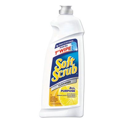 Dial 865 Soft Scrub All Purpose Bath and Kitchen Cleaner, Lemon Scent, 24 oz Bottle - 9 / Case