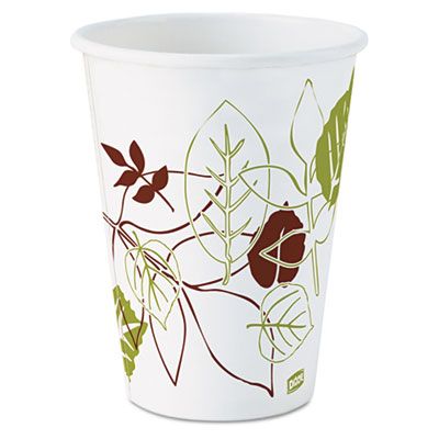 Dixie 2342PATH 12 oz Pathways Paper Hot Cups, Poly-Lined - 1000 / Case