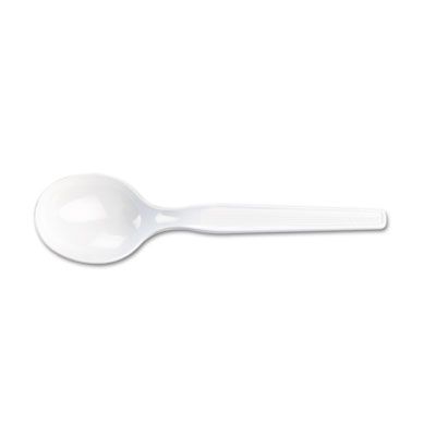 Dixie SM207 Plastic Soup Spoons, Medium Weight Polystyrene, White - 1000 / Case