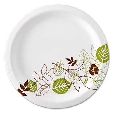 Dixie UX7WS 6-7/8" Pathways Coated Paper Plates - 500 / Case