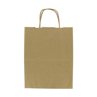 Duro 87523 Jr. Mart Medium Square Paper Shopping Bags, 65#, 13" x 7" x 13", Kraft - 250 / Case