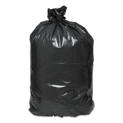 Webster RNW4050 Earth Sense 33 Gallon Trash Can Liners / Garbage Bags, 1.25 Mil, 33" x 39", Black - 100 / Case